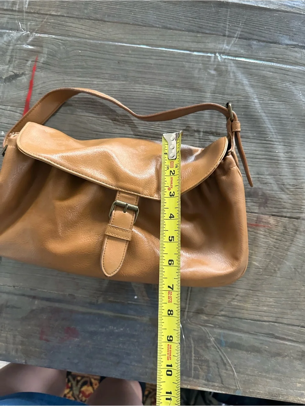 Enzo Angiolini Caramel Tan Leather Hobo Shoulder Bag